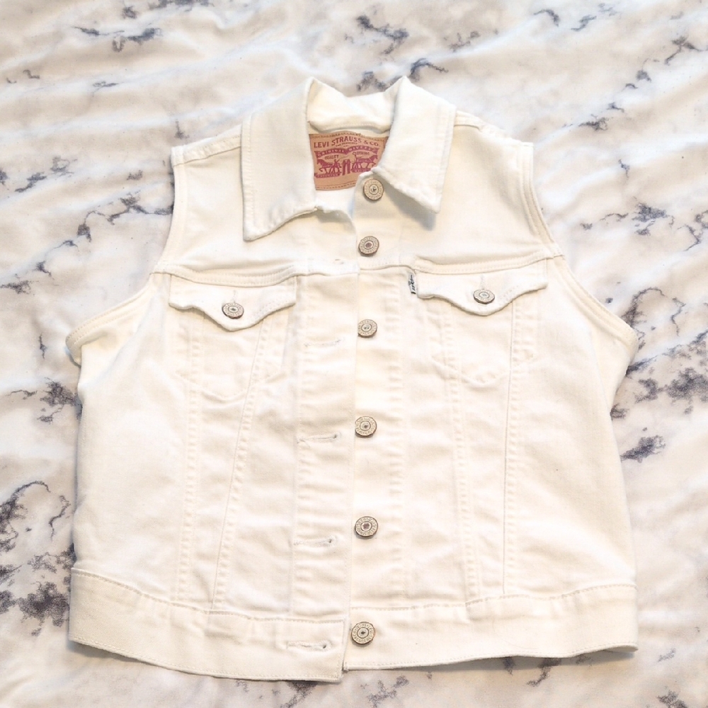 Women's Levi's White Denim Vest